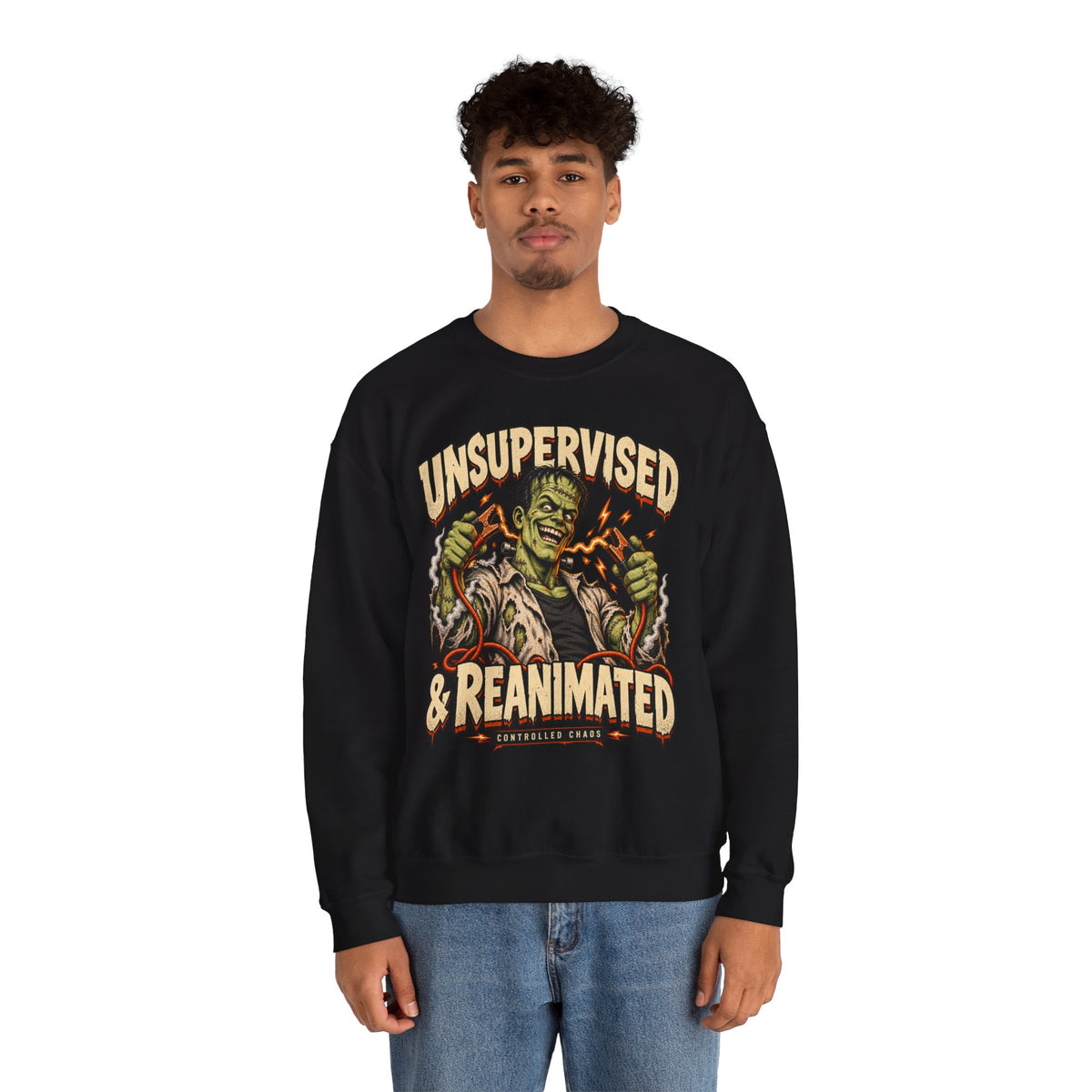 Unsupervised & Reanimated — Controlled Chaos Halloween — Crewneck Sweatshirt