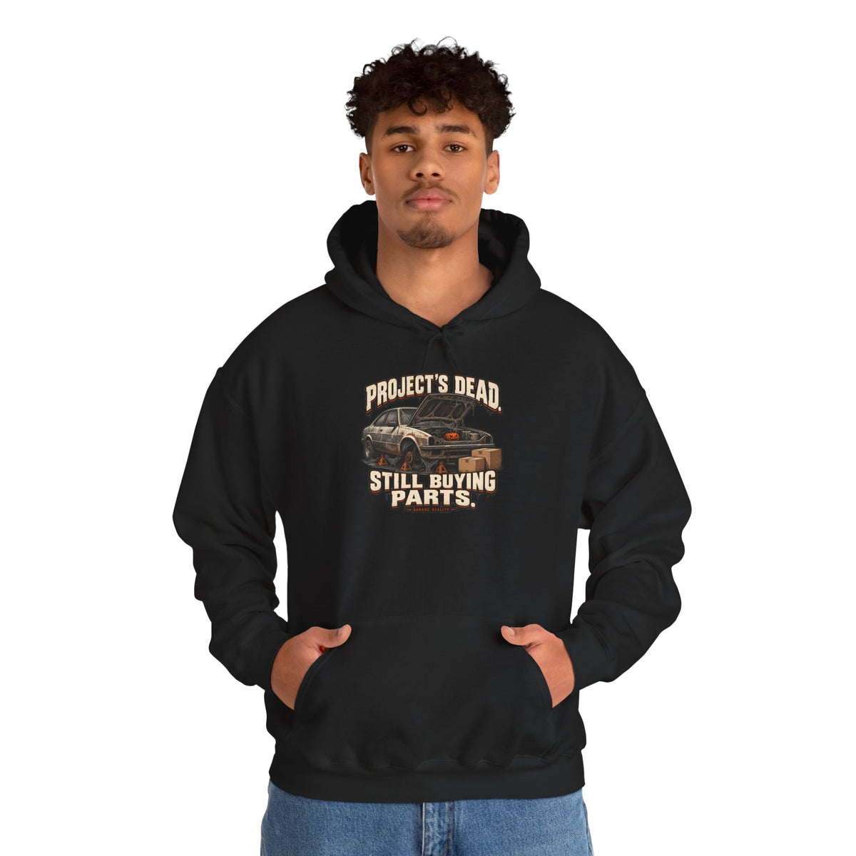 Project’s Dead. Still Buying Parts. — Garage Reality Halloween — Pullover Hoodie