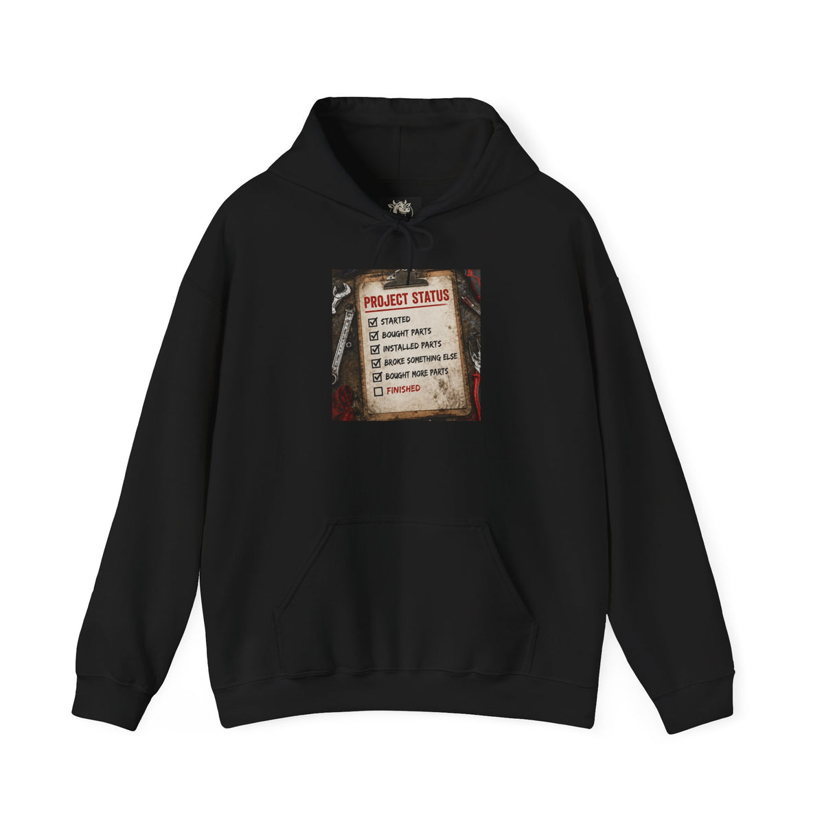 Mechanic Project Status — Funny DIY Repair Checklist — Pullover Hoodie
