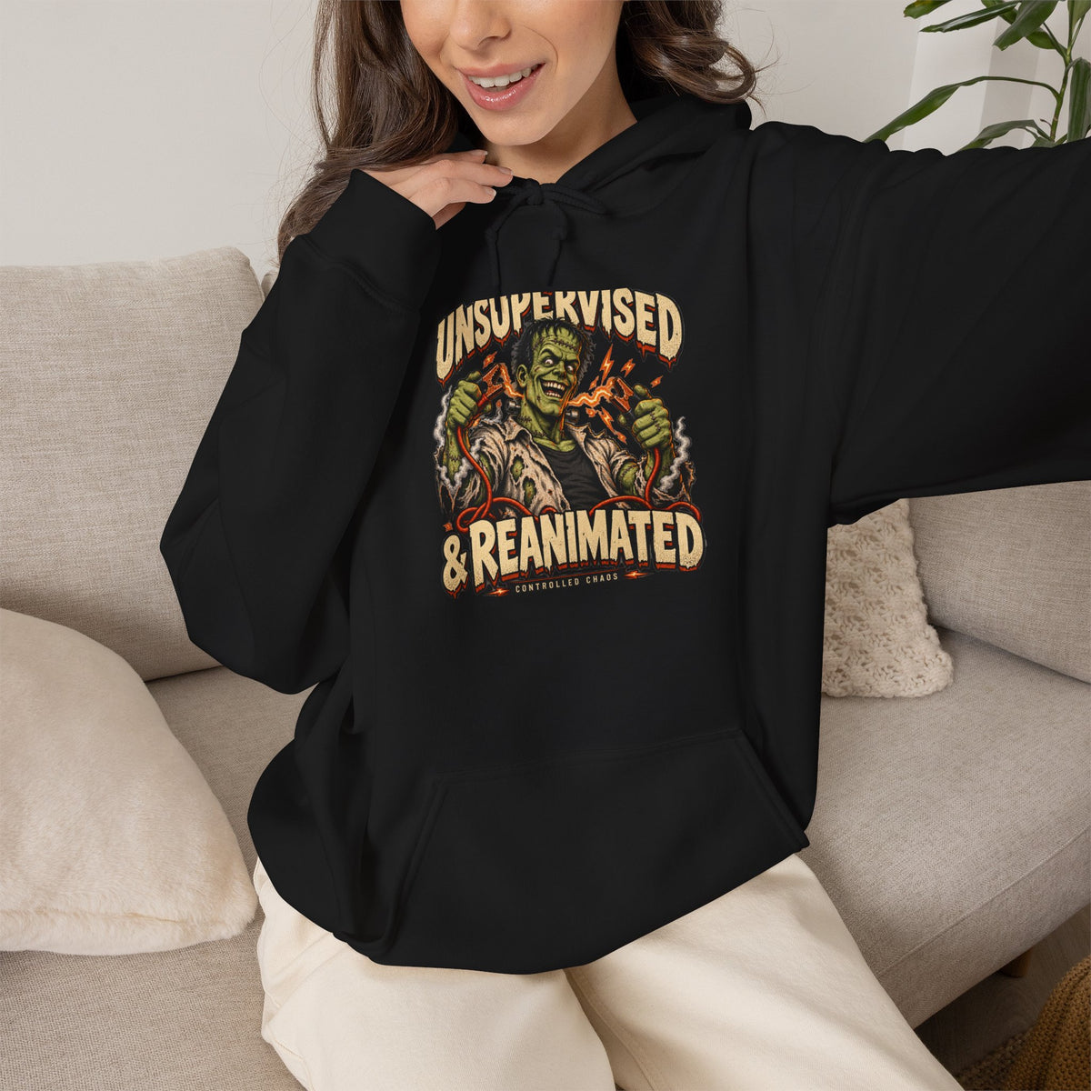 Unsupervised & Reanimated — Controlled Chaos Halloween — Pullover Hoodie
