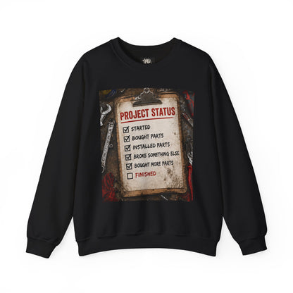 Mechanic Project Status — Funny DIY Repair Checklist — Crewneck Sweatshirt