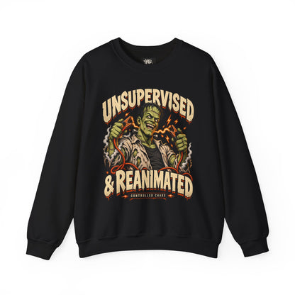 Unsupervised & Reanimated — Controlled Chaos Halloween — Crewneck Sweatshirt