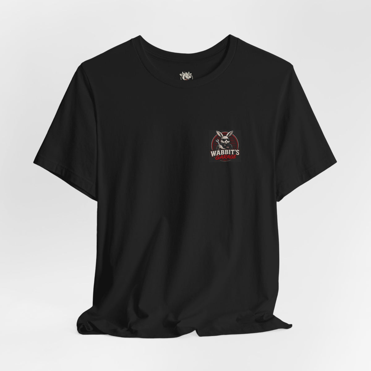 Wabbit's Garage T-Shirt — Mechanic Bunny Design (Built From Bad Ideas)