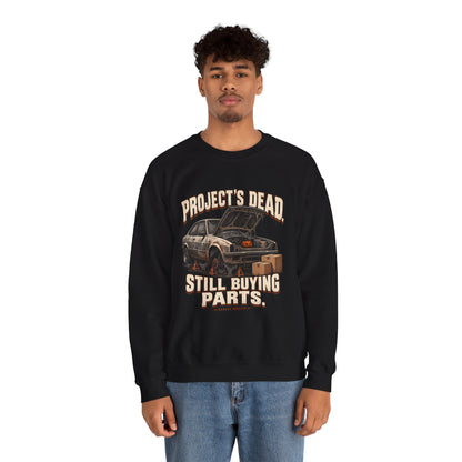 Project’s Dead. Still Buying Parts. — Garage Reality Halloween — Crewneck Sweatshirt