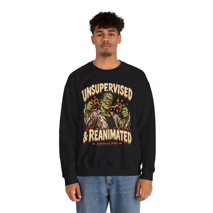 Unsupervised & Reanimated — Controlled Chaos Halloween — Crewneck Sweatshirt