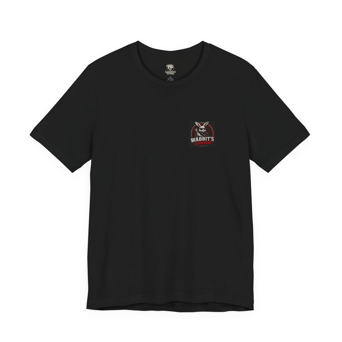 Wabbit's Garage T-Shirt — Mechanic Bunny Design (Built From Bad Ideas)