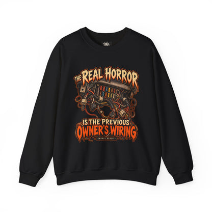 Previous Owner’s Wiring — Garage Reality Halloween — Crewneck Sweatshirt