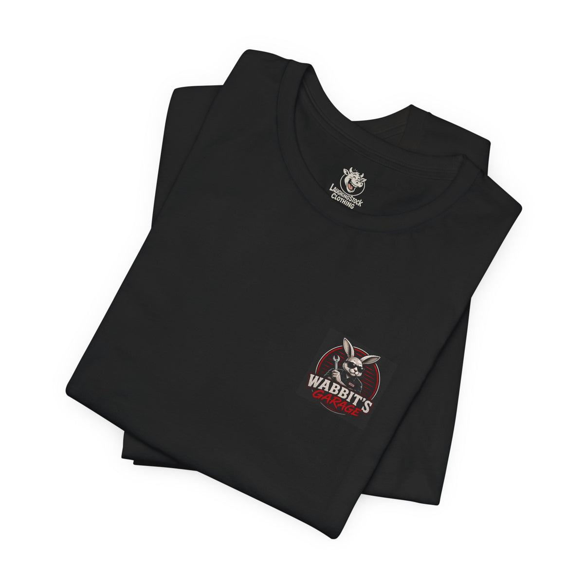 Wabbit's Garage T-Shirt — Mechanic Bunny Design (Built From Bad Ideas)