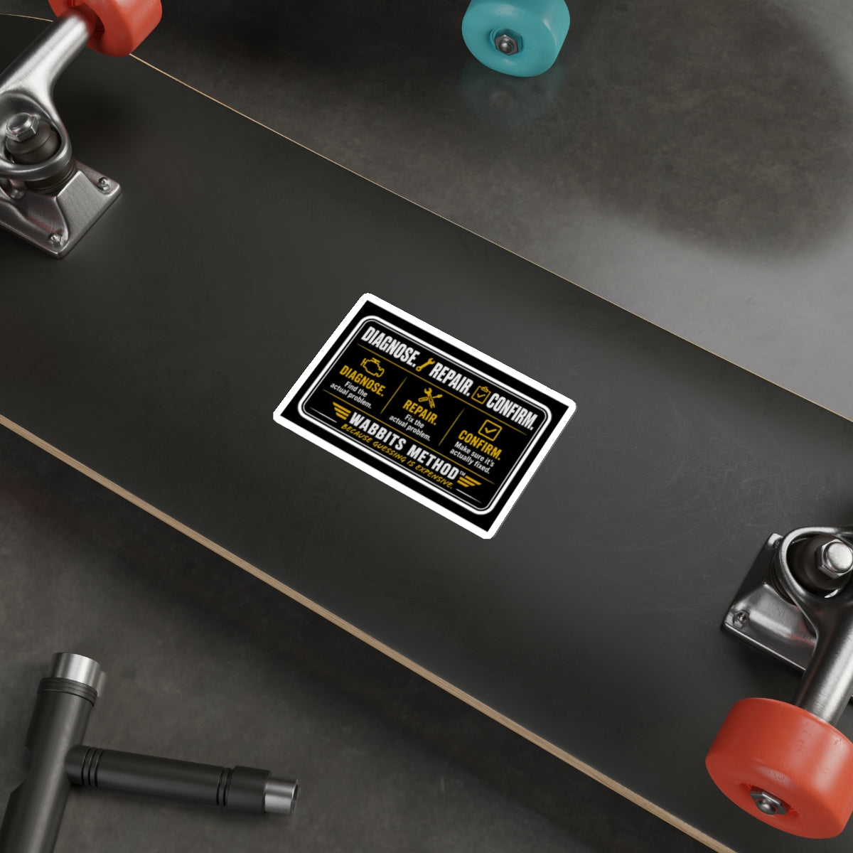 Diagnose. Repair. Confirm. Sticker