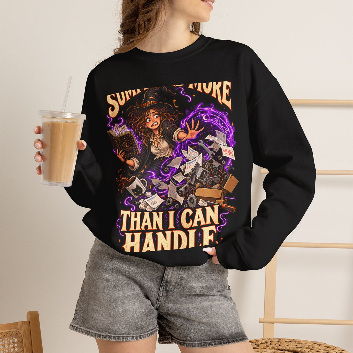 Summoned More Than I Can Handle — Controlled Chaos Halloween — Crewneck Sweatshirt