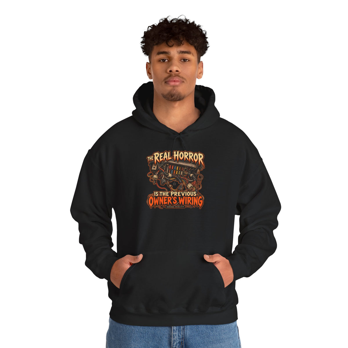 Previous Owner’s Wiring — Garage Reality Halloween — Pullover Hoodie