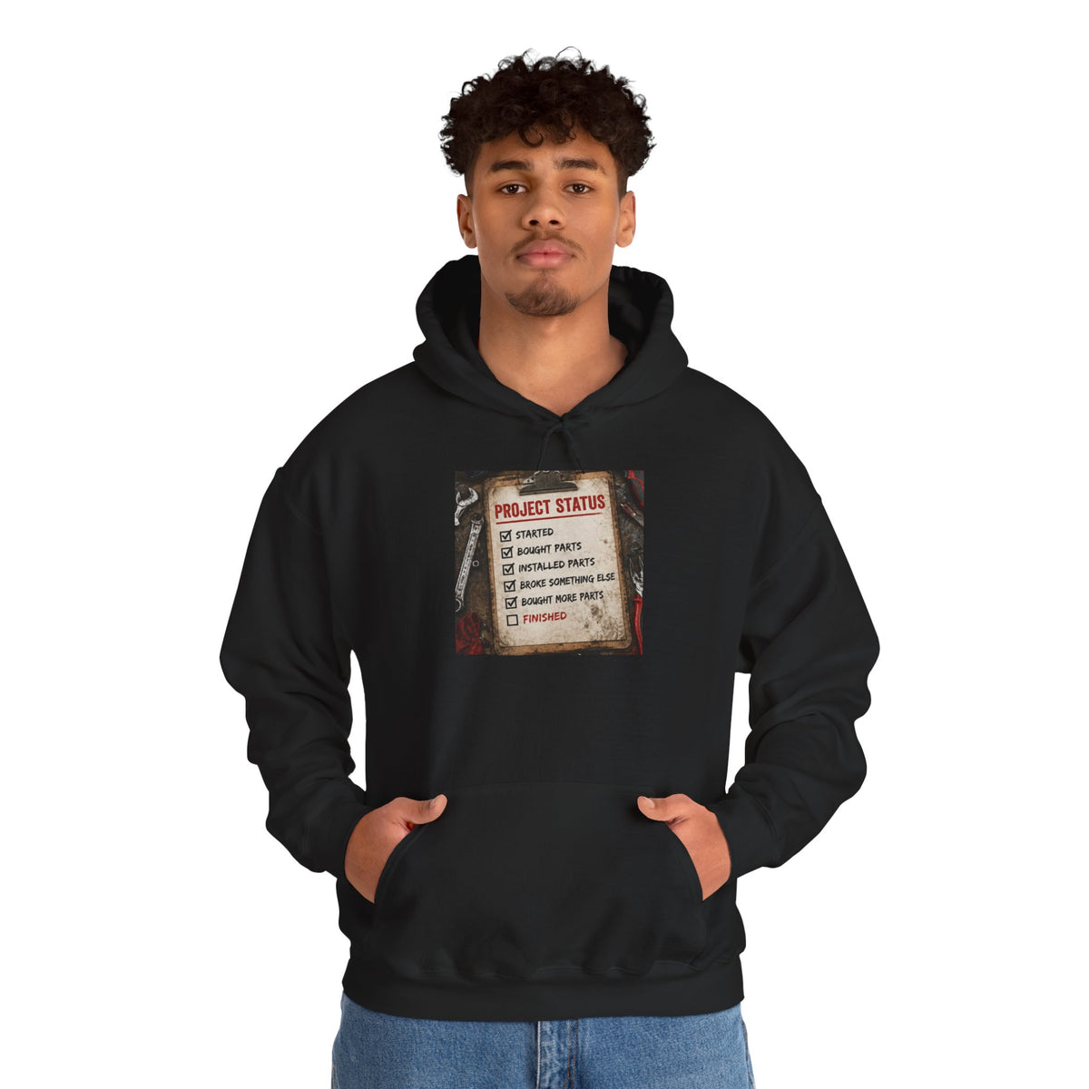 Mechanic Project Status — Funny DIY Repair Checklist — Pullover Hoodie