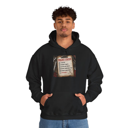 Mechanic Project Status — Funny DIY Repair Checklist — Pullover Hoodie