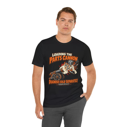 Loading the Parts Cannon — Garage Reality Tee
